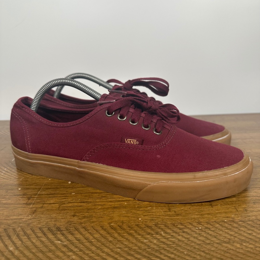 Vans Shoes Mens 10 Burgundy Authentic Gum Sole Low Top Skate Sneakers Streetwear
